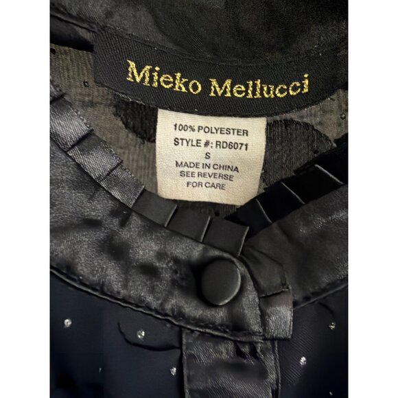 Mieko Mellucci Sleeveless Bubble Dress W/ Silver Polka Dot Silver Size S - Picture 3 of 4